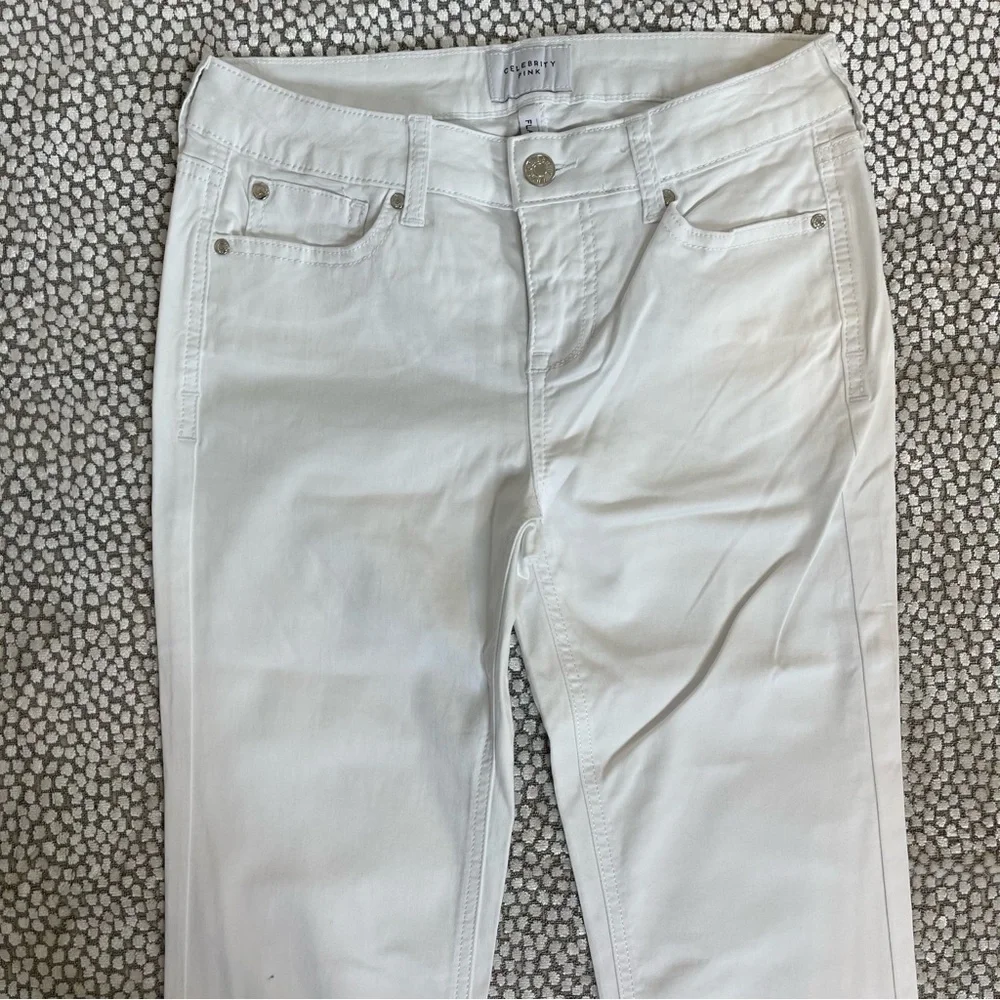 Celebrity Pink White Bell Bottom Pants Mid Rise Wide Leg Size 25 - Picture 8 of 11